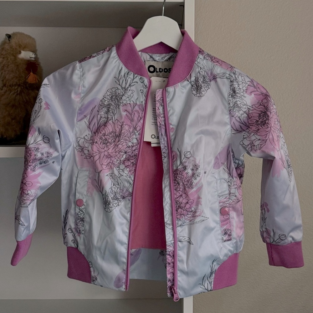Girls' Zipper Bomber Windbreaker - Size 116cm (5-6 Years)